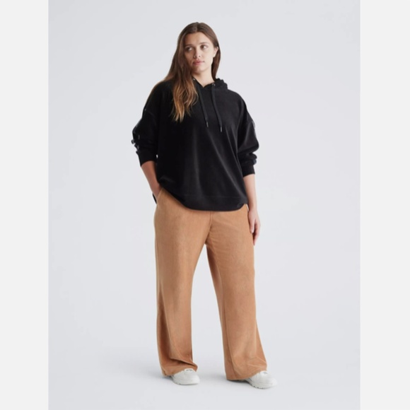 Calvin Klein Plus Size Performance Wide Leg Pant Rib Knit High Waist Stretch 2X - Picture 1 of 4